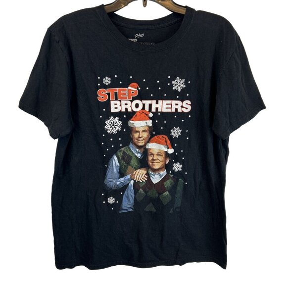 Step Brothers Funny Christmas T-Shirt Size Large Black Holiday Graphic Tee - Picture 1 of 4